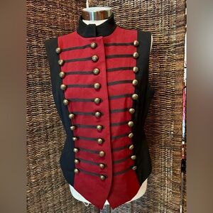 DKNY Black and Red Military Vest